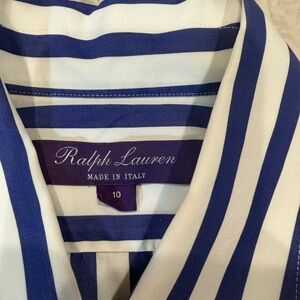 Ralph Lauren Navy and White Striped Blouse